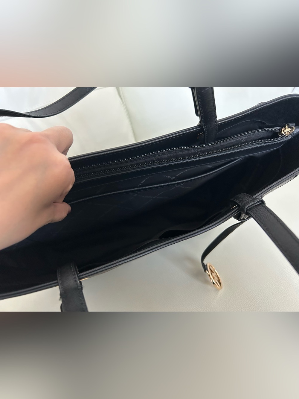 Michael Kors Black Saffiano Leather Tote with Laptop Compartment - Picture 4 of 13